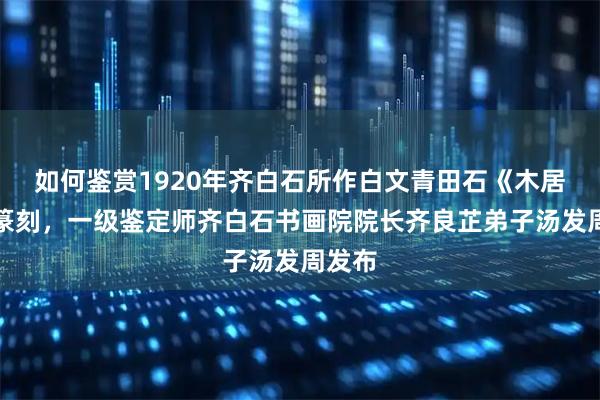 如何鉴赏1920年齐白石所作白文青田石《木居士》篆刻，一级鉴定师齐白石书画院院长齐良芷弟子汤发周发布